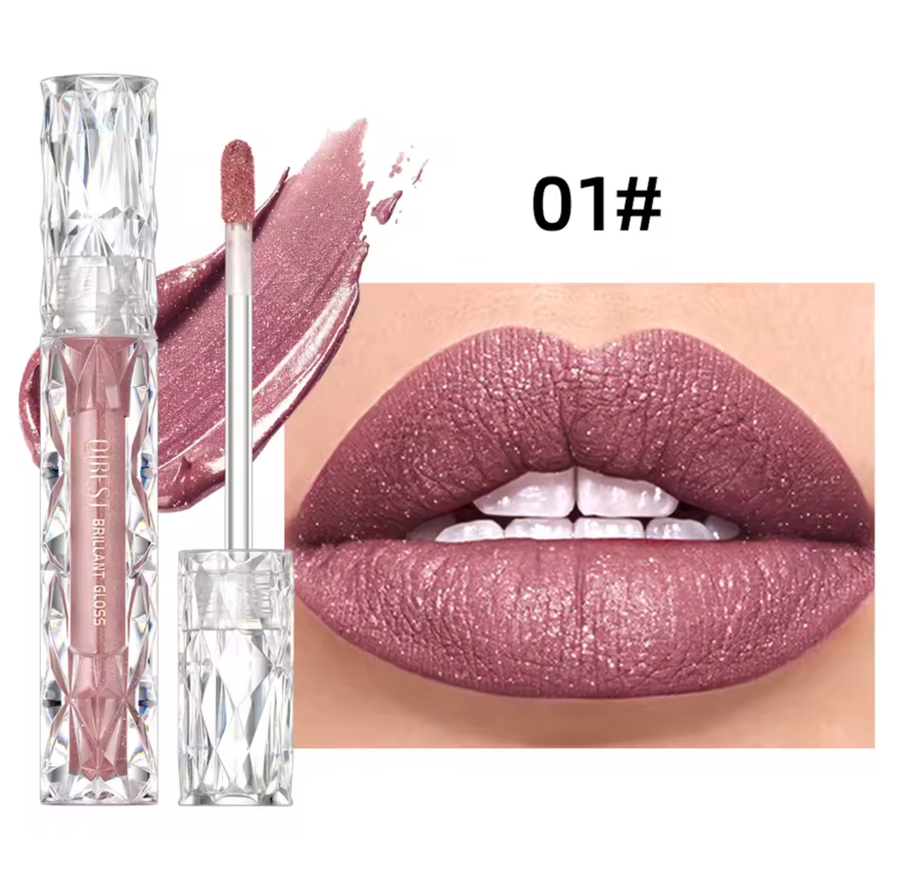 Luciu de Buze Strălucitor – Shimmer Lip Gloss | Ruj Lichid Mat cu Sclipici, Rezistent la Apă